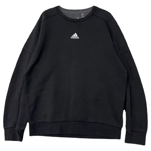 아디다스 블랙 센터 로고 맨투맨 XL