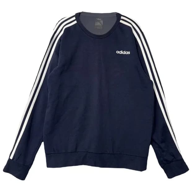 아디다스 네이비 로고 삼선 맨투맨 XL