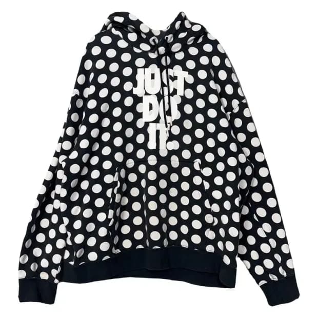 나이키 도트 블랙 프린팅 후드티 XXL