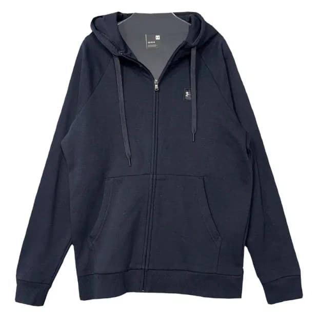 언더아머 네이비 로고 기능성 후드 집업 LG/LG
