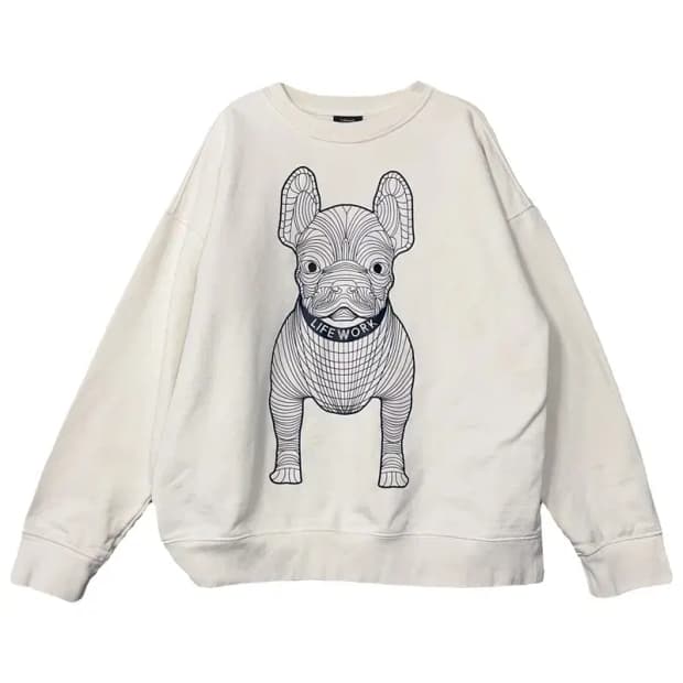 라이프워크 프린팅 화이트 맨투맨 M