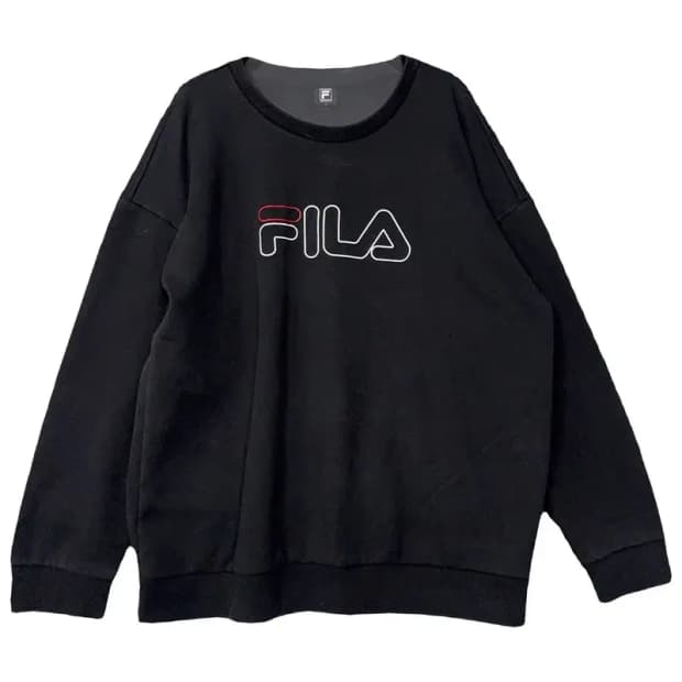 휠라 프린팅 블랙 맨투맨 105