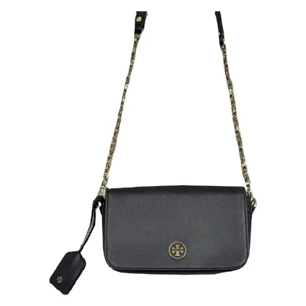 토리버치 블랙 금장 로고 크로스 백