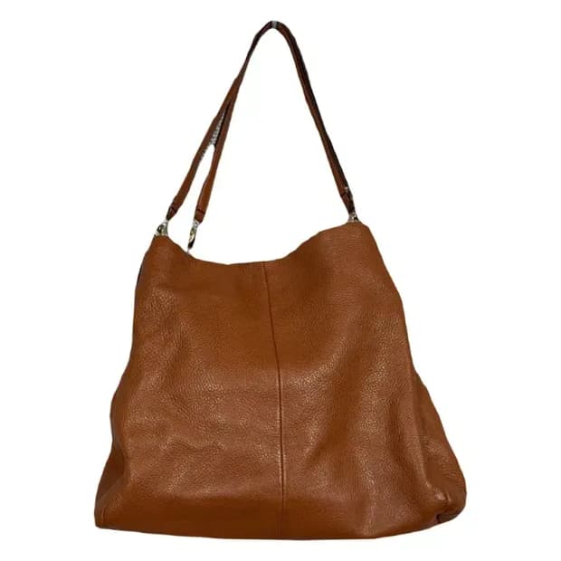 코치 브라운 빈티지 레더 숄더백