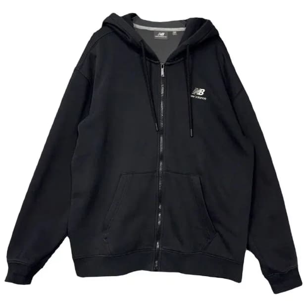 뉴발란스 블랙 로고 후드 집업 100(L)