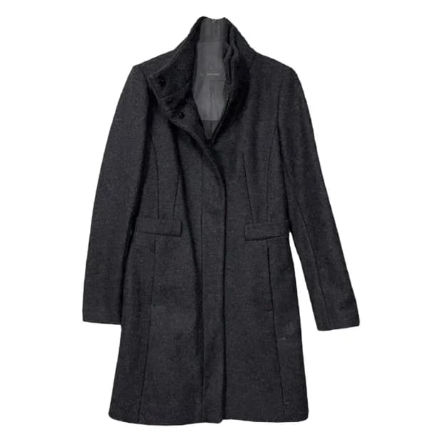 자라 그레이 울 롱코트 S