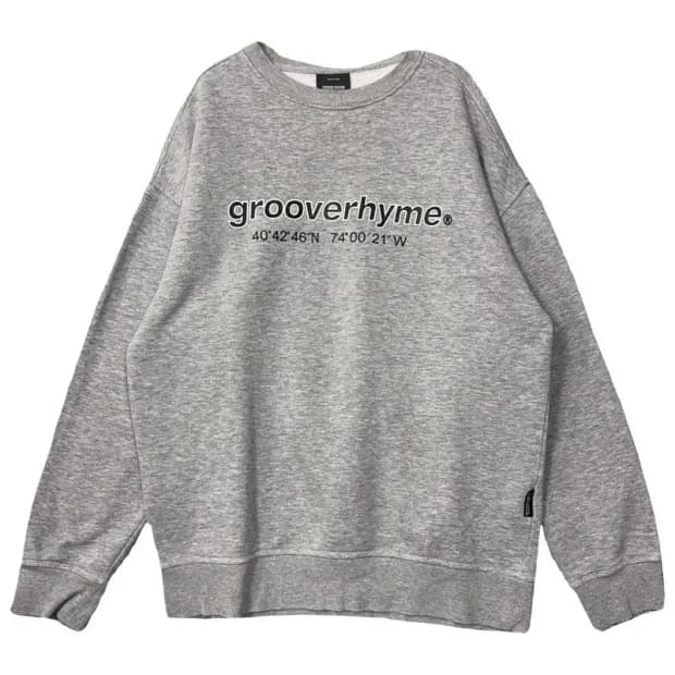 그루브라임 프린팅 라이트 그레이 맨투맨 L