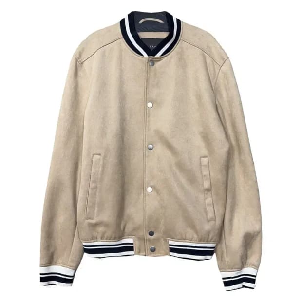 자라 베이지 스웨이드 스타디움 자켓 M