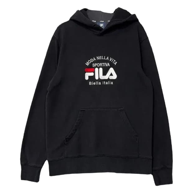 휠라 프린팅 블랙 후드티 95(M)