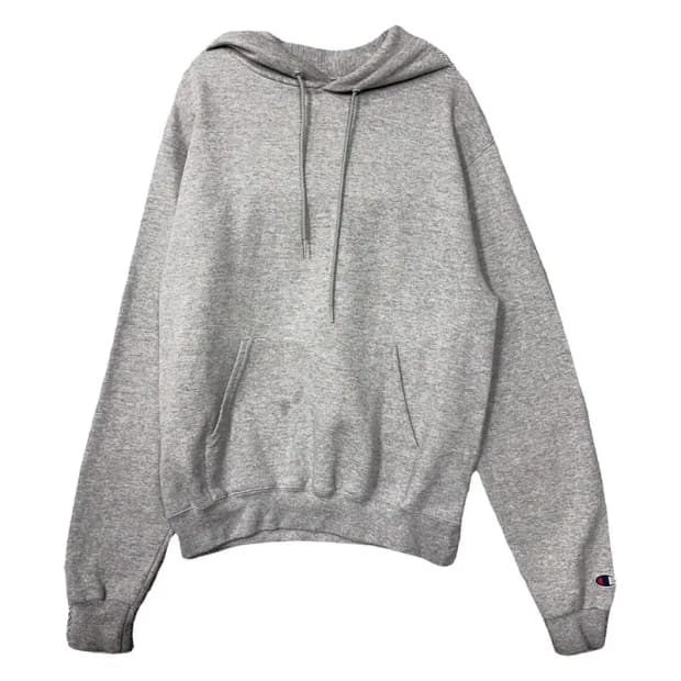 챔피온 라이트 그레이 로고 후드티 S