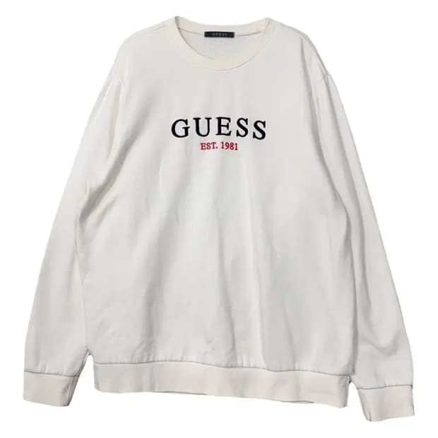 게스 프린팅 화이트 맨투맨 XL