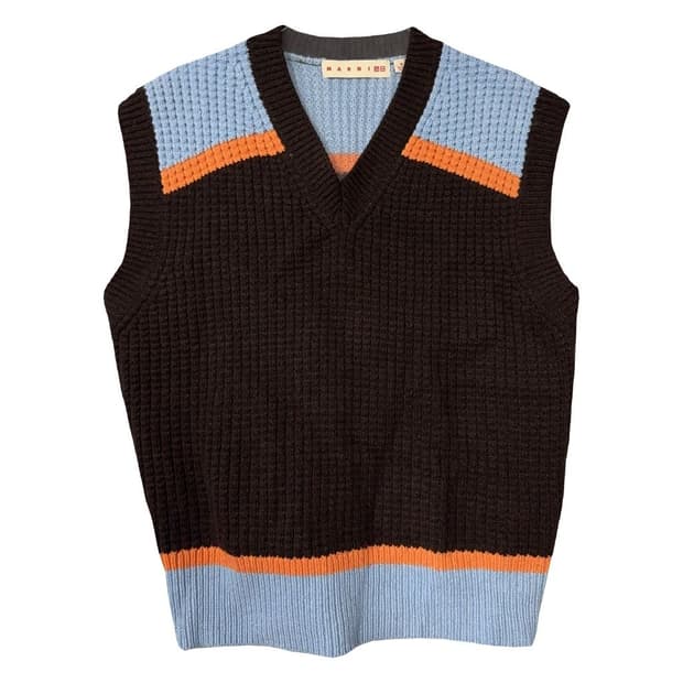 유니클로 마르니 블랙 니트 조끼 베스트 M