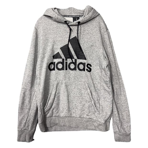 아디다스 프린팅 라이트 그레이 후드티 L