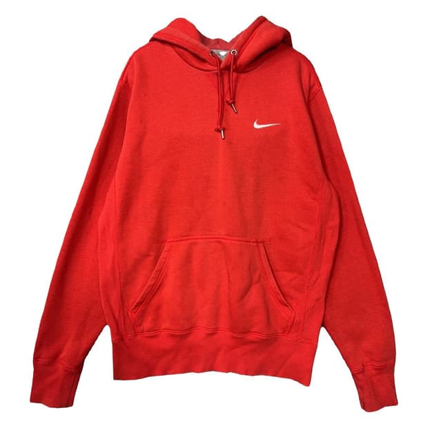 나이키 레드 로고 후드티 L