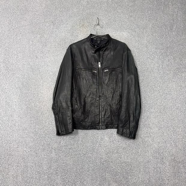 DKNY 블랙 포켓 클래식 염소 가죽 자켓 M