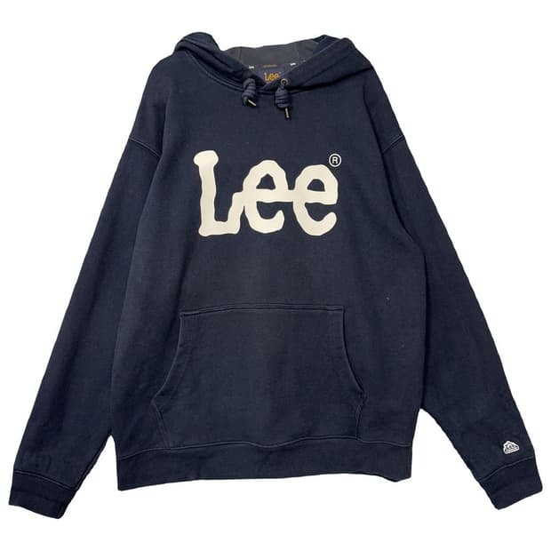 리 프린팅 네이비 후드티 L