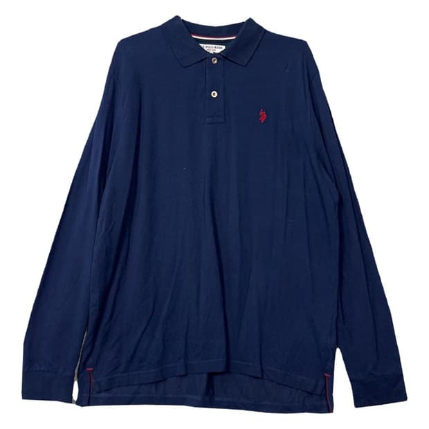 폴로아쎈 네이비 로고 긴팔 카라티 3XL