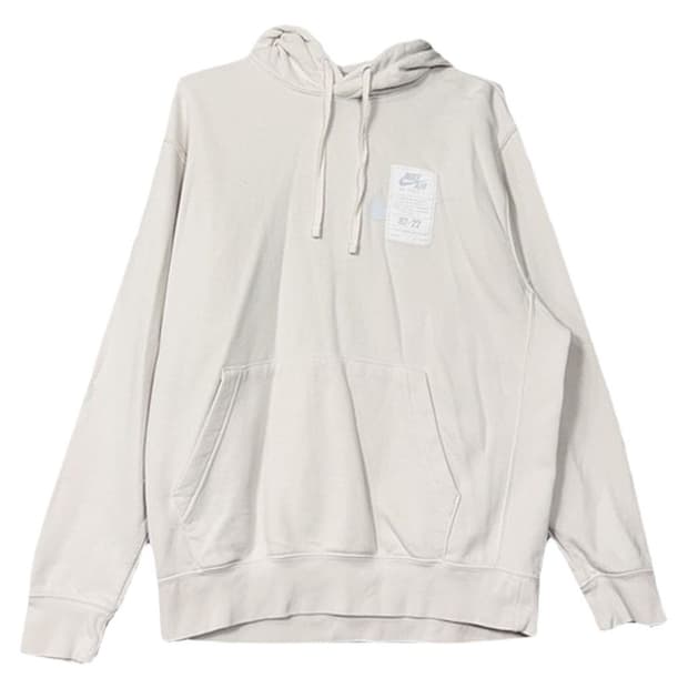 나이키 로고 기모 화이트 후드티 XL