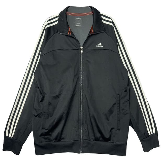 아디다스 블랙 오리지날 로고 삼선 트랙탑 집업 져지 110