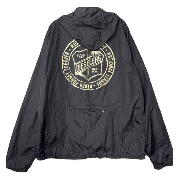 디젤 빈티지 백프린팅 후드 바람막이 M