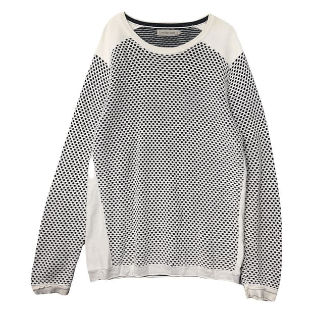 캘빈클라인 빈티지 패턴 화이트 니트 L