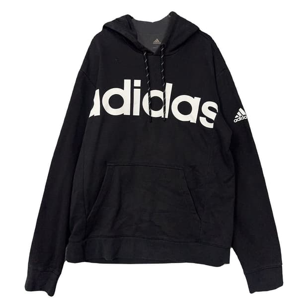 아디다스 프린팅 블랙 후드티 110
