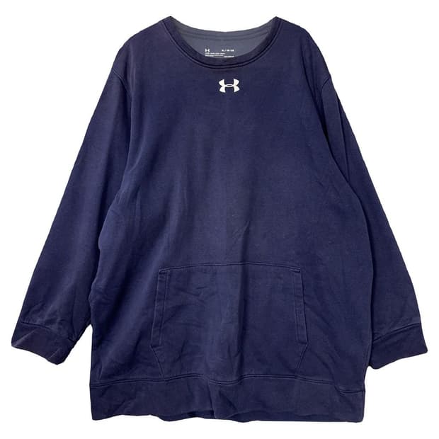 언더아머 네이비 센터 로고 기능성 오버핏 맨투맨 XL/TG/EG