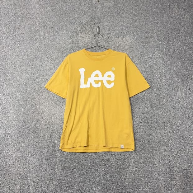 리 프린팅 옐로우 반팔 티 S