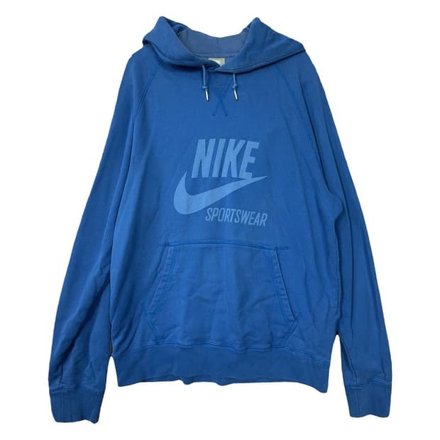 나이키 빈티지 프린팅 블루 후드티 XL