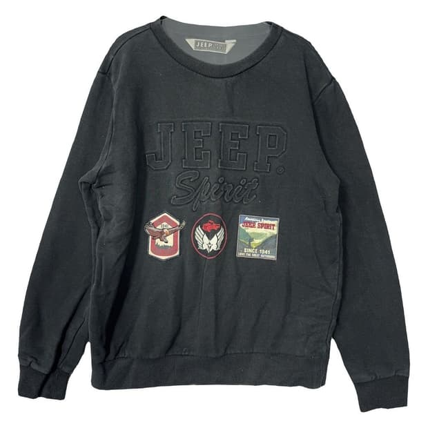 지프 프린팅 블랙 맨투맨 M(95)