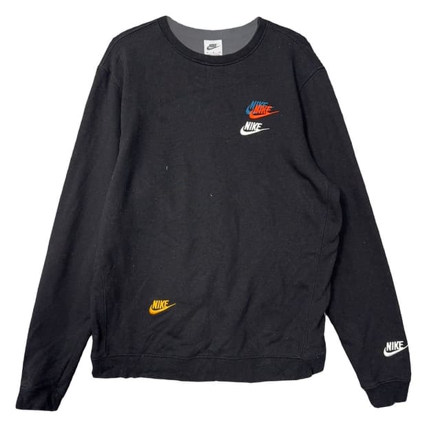 나이키 블랙 멀티 스우시 맨투맨 M