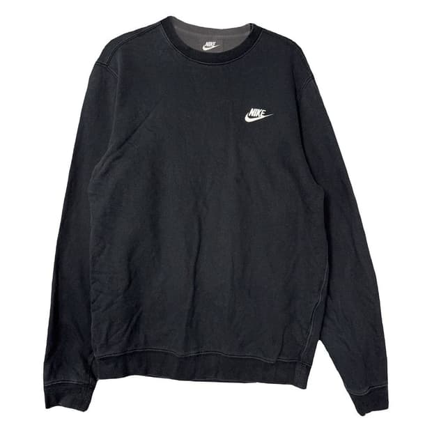 나이키 블랙 로고 스우시 맨투맨 S