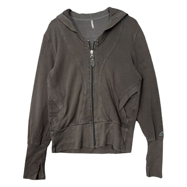 아디다스 그레이 빈티지 후드 집업 M