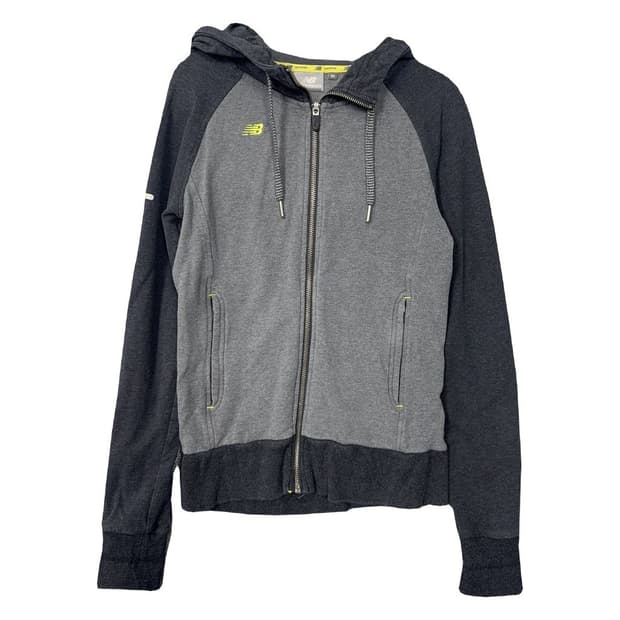 뉴발란스 그레이 투톤 로고 후드 집업 90
