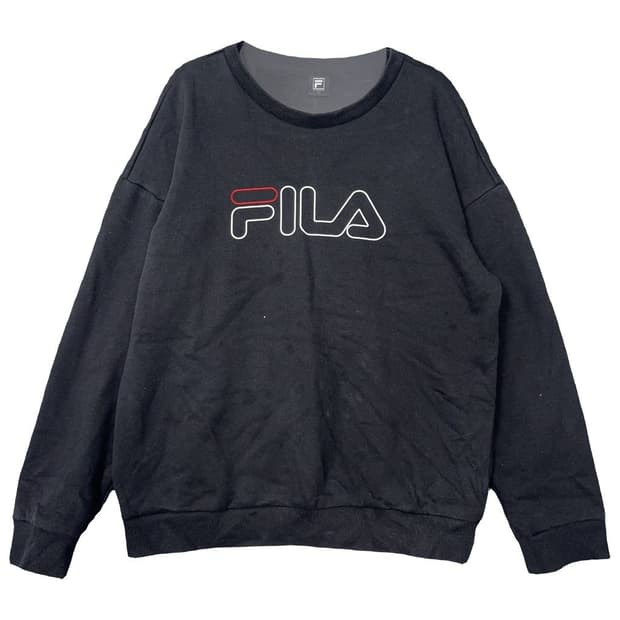 휠라 프린팅 블랙 맨투맨 95