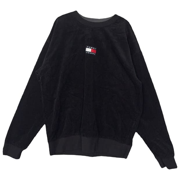 타미 진스 블랙 센터 로고 맨투맨 M