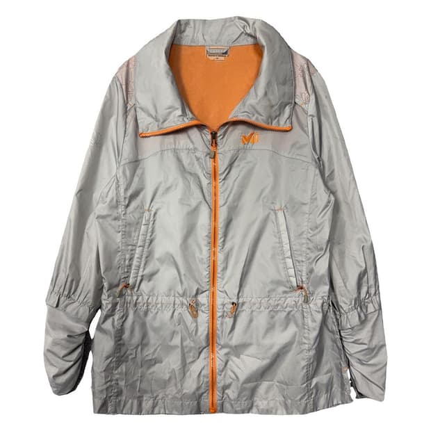 밀레 라이트 그레이 허리 밴딩 여성 롱 바람막이 100(L)