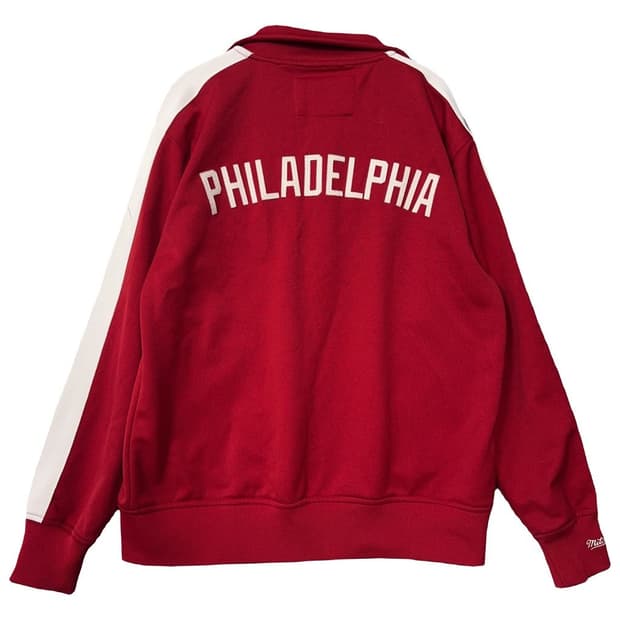 미첼앤네스 필라델피아 로고 레드 트랙탑 집업 저지 S