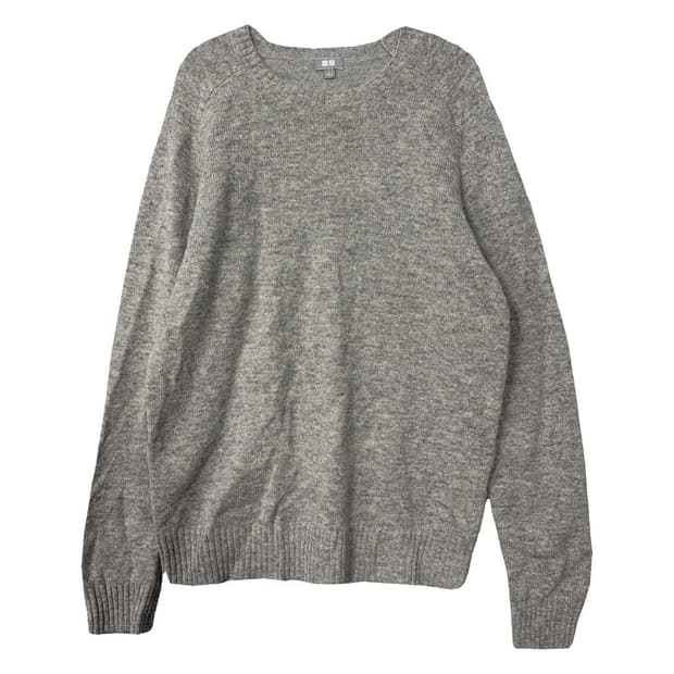 유니클로 라이트 그레이 울 니트 L
