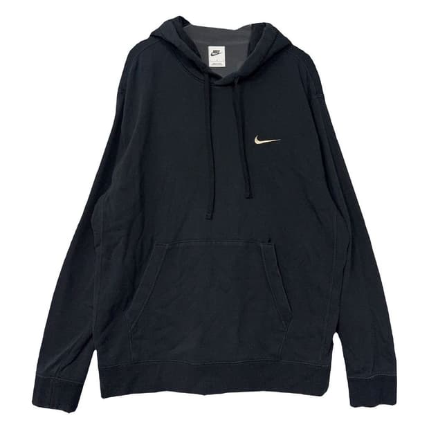 나이키 블랙 로고 후드티 L