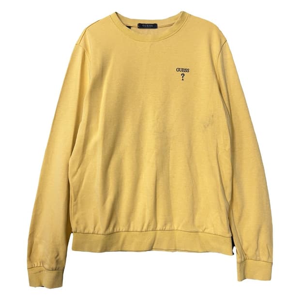 게스 옐로우 캐주얼 맨투맨 S