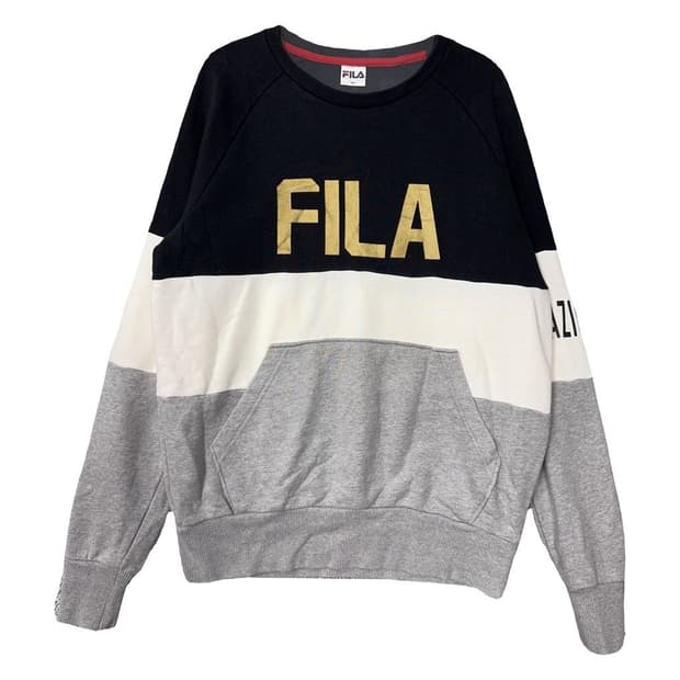 휠라 프린팅 블랙 맨투맨 95(S)