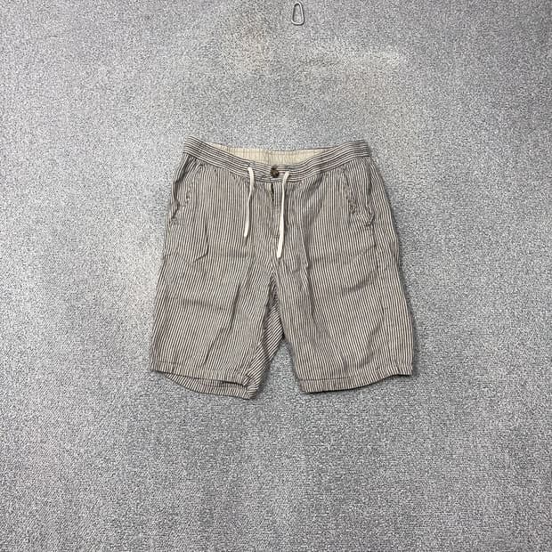 버커루 캐주얼 스트라이프 린넨 반바지 34
