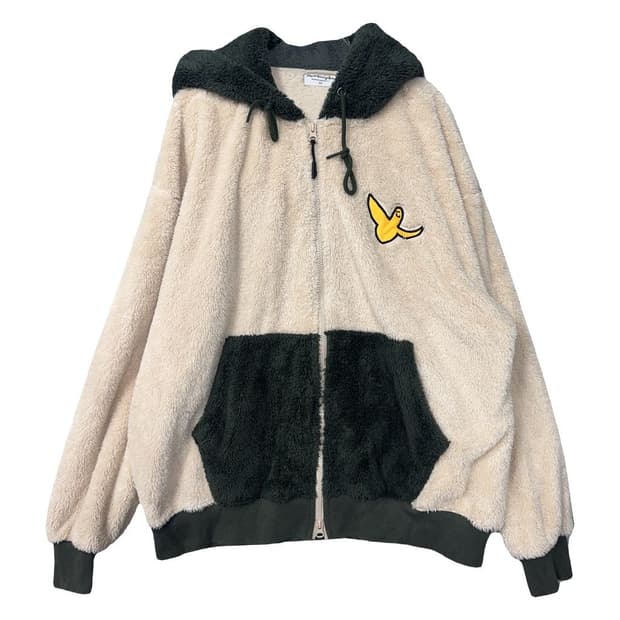 마크곤잘레스 크림 양털 후리스 후드 집업 M