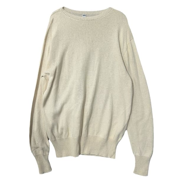 유니클로 크림 베이지 니트 L