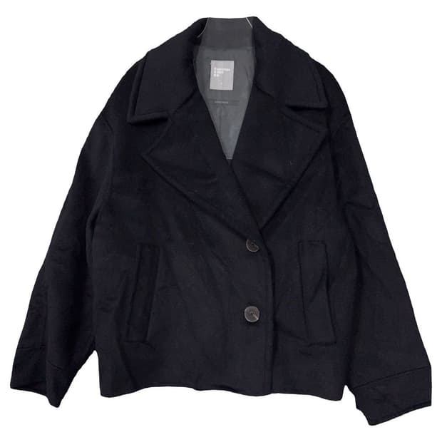 에잇세컨즈 블랙 헨드메이드 울 코트 85(S)