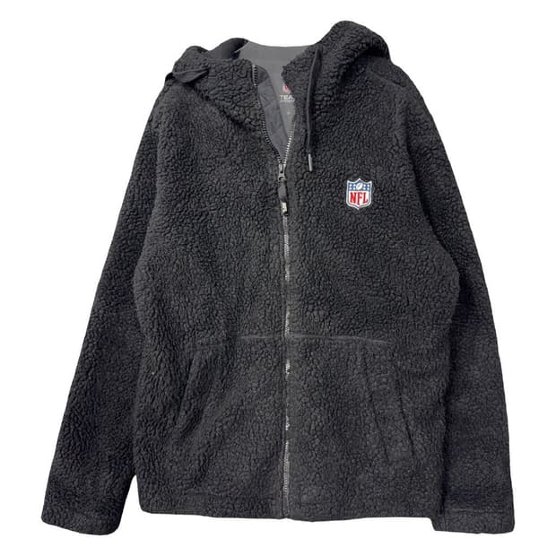 엔에프엘 블랙 로고 양털 후리스 후드 집업 M