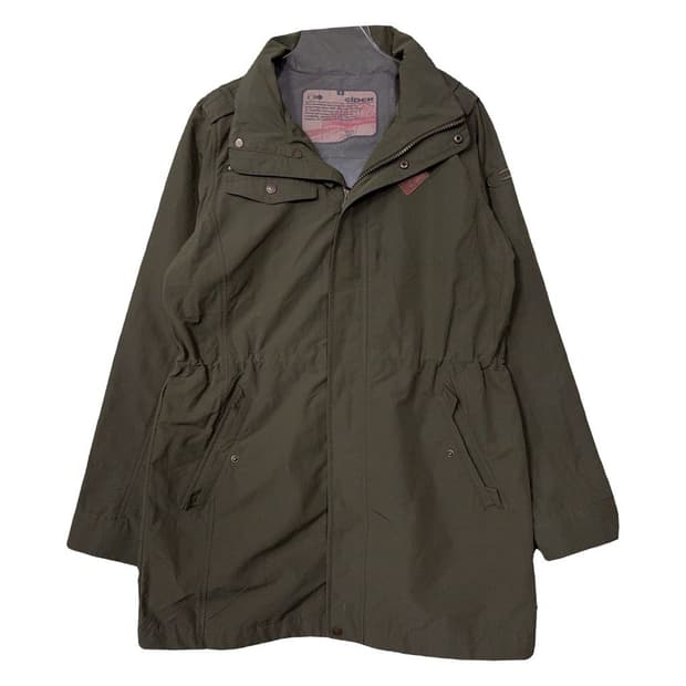 아이더 카키 허리 밴딩 여성 롱 바람막이 M