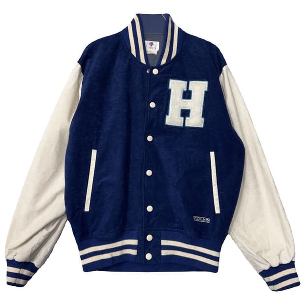 데상트 올드스쿨 네이비 스타디움 자켓 S (162-86-72)