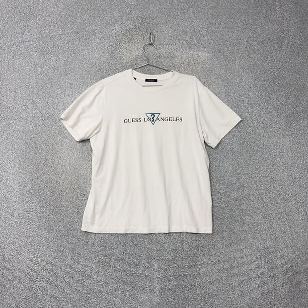 게스 스펠 로고 캐주얼 반팔티 XL